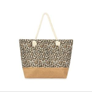Leopard Weekend Tote Bag with Rope Handles